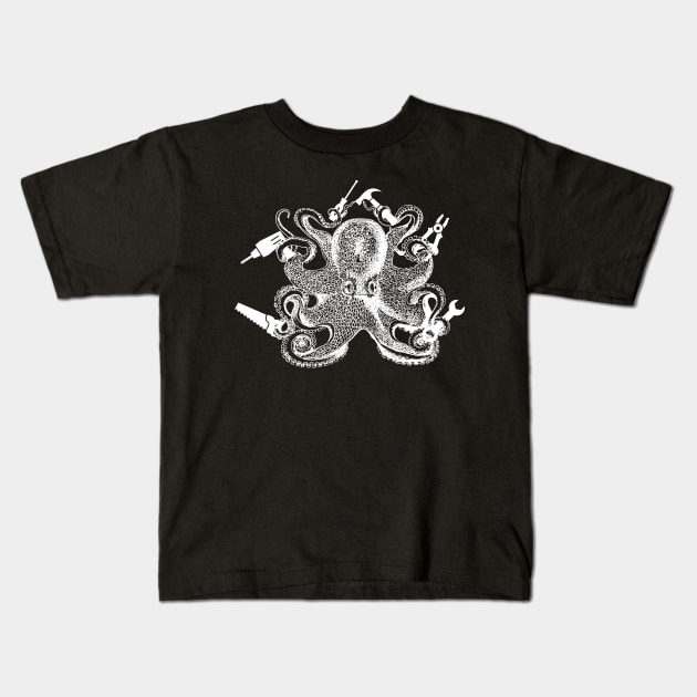 Handyman Octopus Kids T-Shirt by AI studio